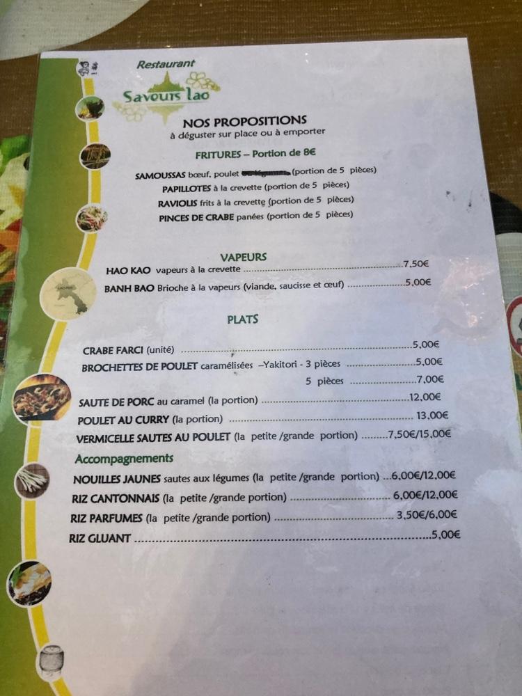 Restaurant Saveurs Lao - Menu Image 4